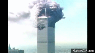 The World Trade Center towers on September 11, 2001